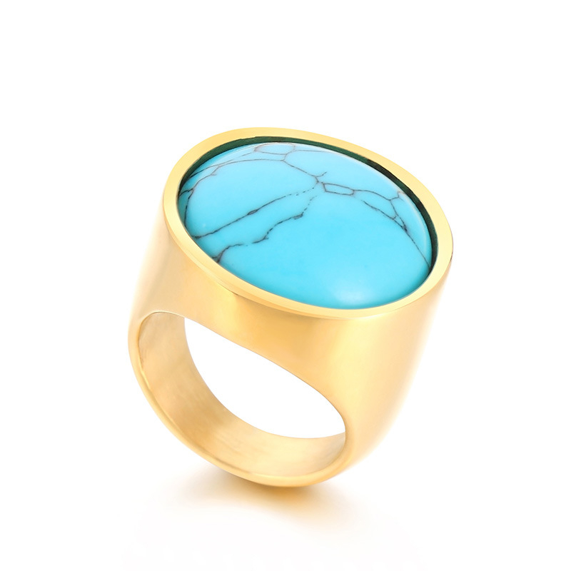 Geometriai stílusú gyűrű titánacélból, elektroplating bevonattal