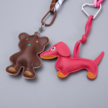 PU κρεμαστό για τσάντα με σχέδιο Ντάχσουντ, αρκούδα και μικρά ζώα, γλυκό και δροσερό στυλ, ημιχειρωνακτική επεξεργασία, Rouheng