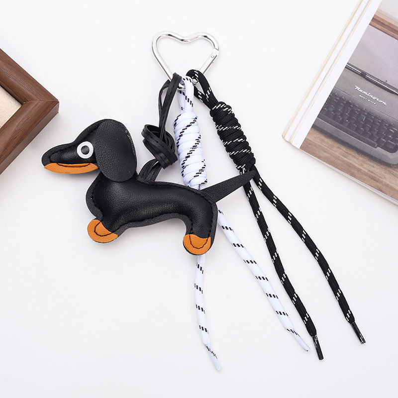 PU κρεμαστό για τσάντα με σχέδιο Ντάχσουντ, αρκούδα και μικρά ζώα, γλυκό και δροσερό στυλ, ημιχειρωνακτική επεξεργασία, Rouheng