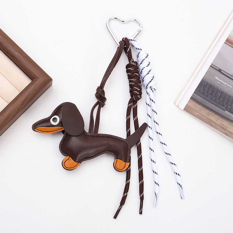 PU κρεμαστό για τσάντα με σχέδιο Ντάχσουντ, αρκούδα και μικρά ζώα, γλυκό και δροσερό στυλ, ημιχειρωνακτική επεξεργασία, Rouheng