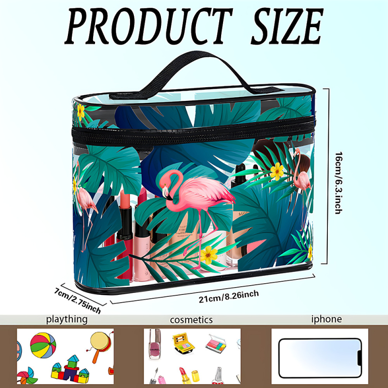 PVC torbica za kozmetiku i putovanja, prugasti uzorak, bez podstavke, prozračna, antibakterijska, unisex