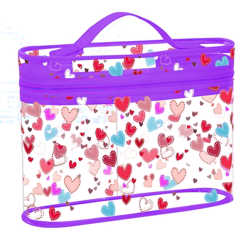 PVC torbica za kozmetiku i putovanja, prugasti uzorak, bez podstavke, prozračna, antibakterijska, unisex