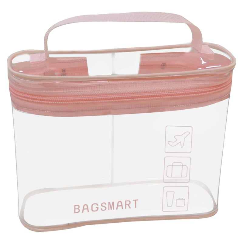 PVC torbica za kozmetiku i putovanja, prugasti uzorak, bez podstavke, prozračna, antibakterijska, unisex