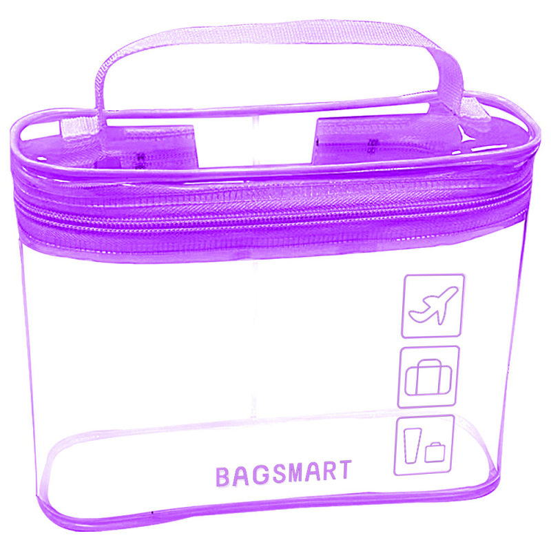 PVC torbica za kozmetiku i putovanja, prugasti uzorak, bez podstavke, prozračna, antibakterijska, unisex