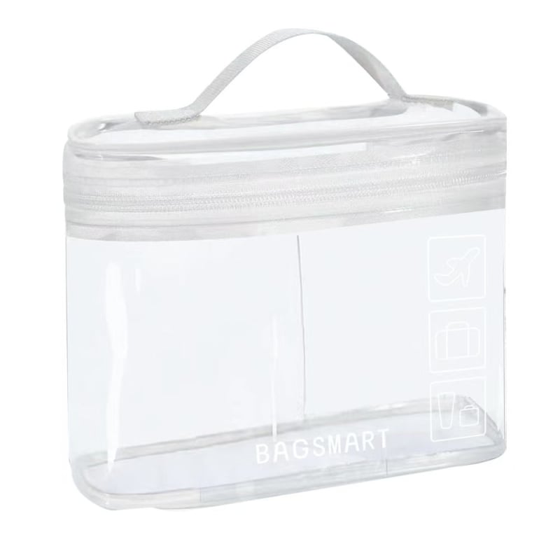 PVC torbica za kozmetiku i putovanja, prugasti uzorak, bez podstavke, prozračna, antibakterijska, unisex