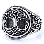 Rozsdamentes acél gyűrű levél alakú formával, köves díszítéssel, uniszex divat ékszer