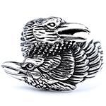 Rozsdamentes acél gyűrű levél alakú formával, köves díszítéssel, uniszex divat ékszer