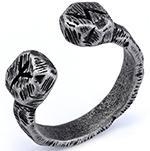 Rozsdamentes acél gyűrű levél alakú formával, köves díszítéssel, uniszex divat ékszer