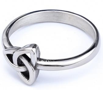 Rozsdamentes acél gyűrű levél alakú formával, köves díszítéssel, uniszex divat ékszer