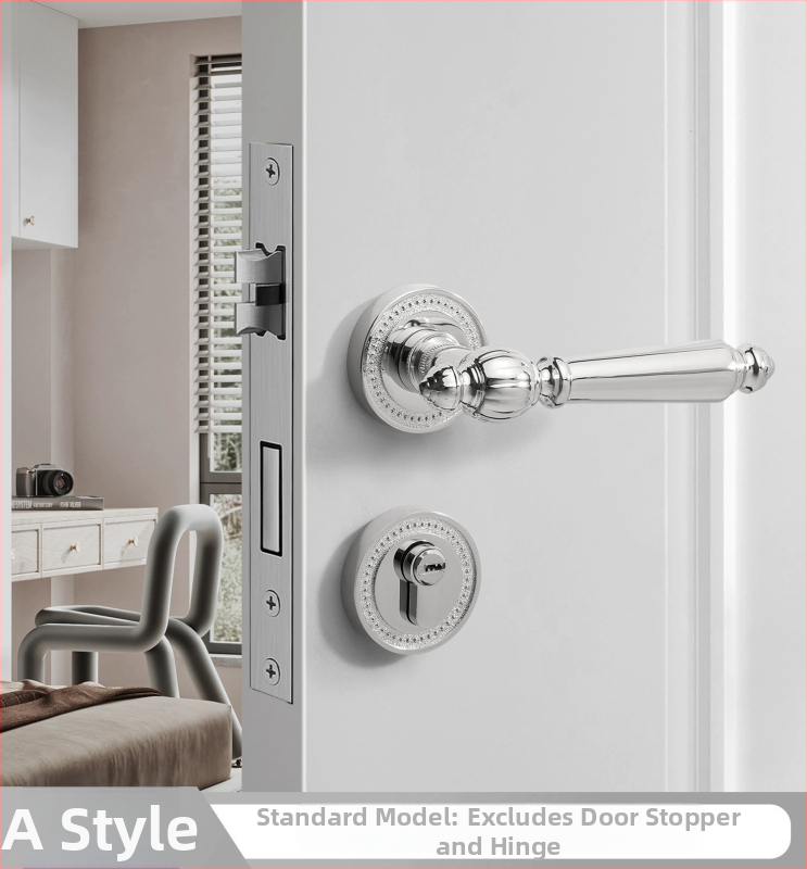 Sada kľučiek pre interiérové dvere, delený dizajn, zliatina zinku, model F15-B30, hrúbka dverí 35–50 mm, prispôsobenie