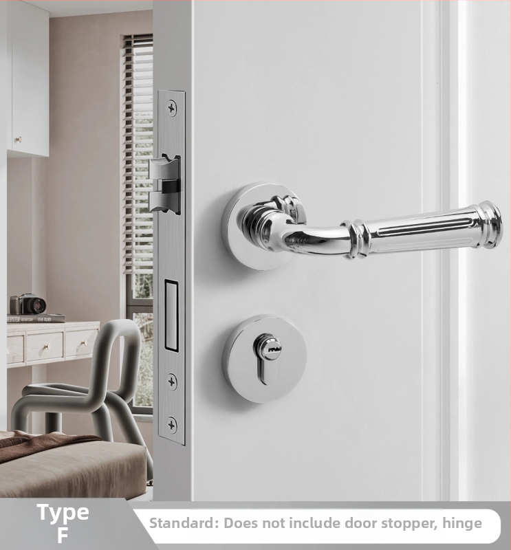 Sada kľučiek pre interiérové dvere, delený dizajn, zliatina zinku, model F15-B30, hrúbka dverí 35–50 mm, prispôsobenie