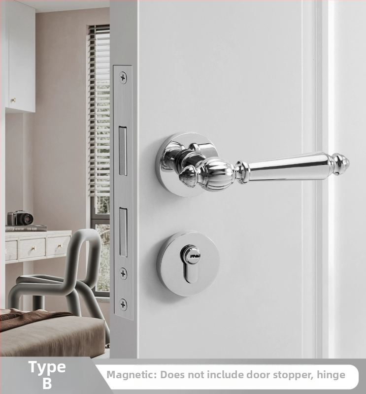 Sada kľučiek pre interiérové dvere, delený dizajn, zliatina zinku, model F15-B30, hrúbka dverí 35–50 mm, prispôsobenie