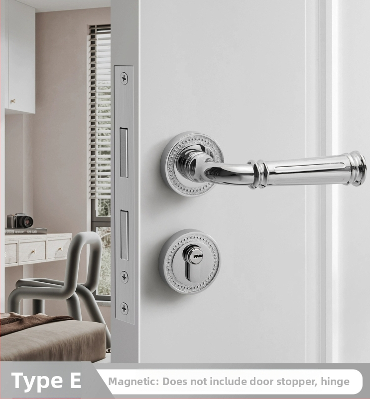 Sada kľučiek pre interiérové dvere, delený dizajn, zliatina zinku, model F15-B30, hrúbka dverí 35–50 mm, prispôsobenie