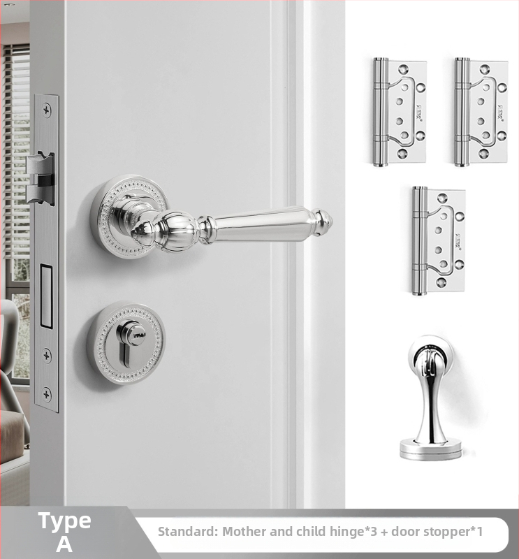 Sada kľučiek pre interiérové dvere, delený dizajn, zliatina zinku, model F15-B30, hrúbka dverí 35–50 mm, prispôsobenie