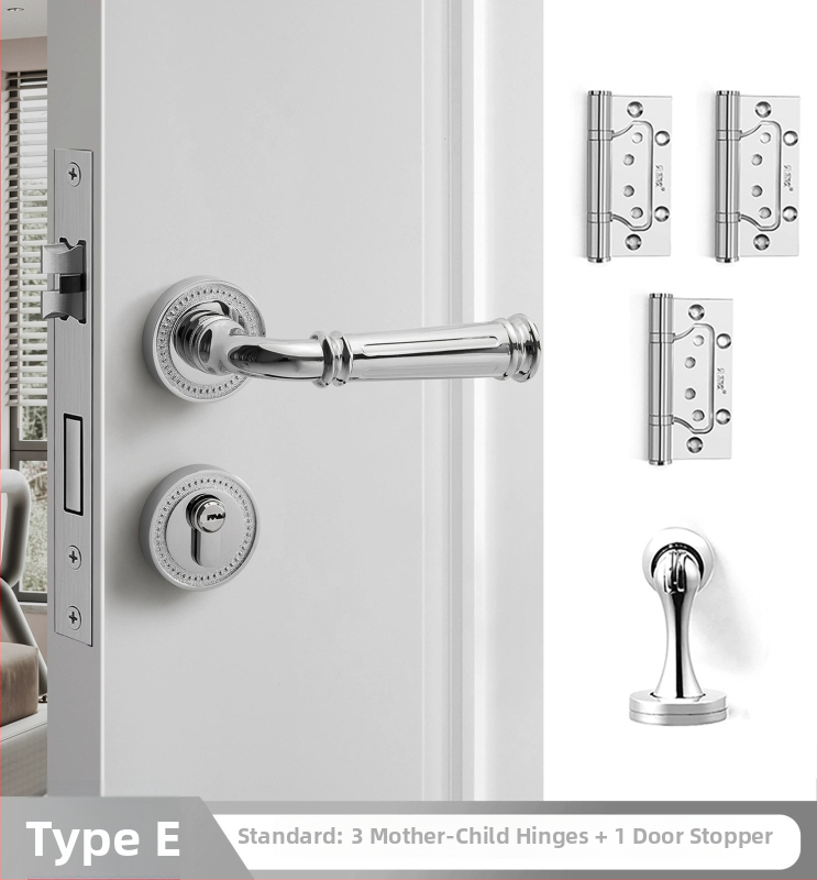 Sada kľučiek pre interiérové dvere, delený dizajn, zliatina zinku, model F15-B30, hrúbka dverí 35–50 mm, prispôsobenie