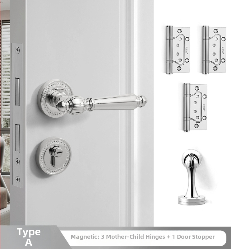 Sada kľučiek pre interiérové dvere, delený dizajn, zliatina zinku, model F15-B30, hrúbka dverí 35–50 mm, prispôsobenie