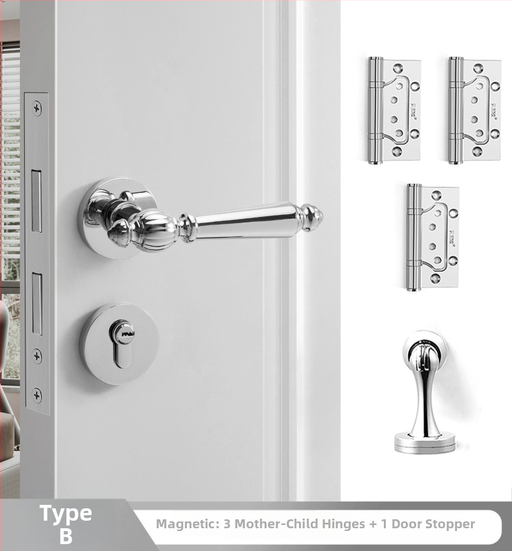 Sada kľučiek pre interiérové dvere, delený dizajn, zliatina zinku, model F15-B30, hrúbka dverí 35–50 mm, prispôsobenie