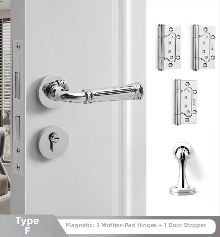 Sada kľučiek pre interiérové dvere, delený dizajn, zliatina zinku, model F15-B30, hrúbka dverí 35–50 mm, prispôsobenie