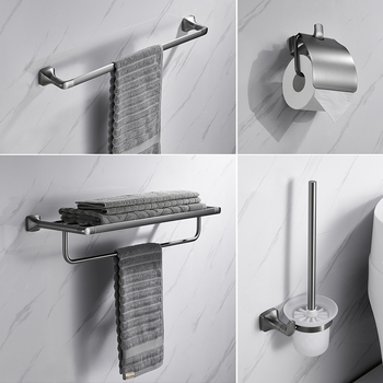 Fali törölközőtartó, 304 rozsdamentes acél, elektroplatált felület, Mu Ku, egyszerű stílus