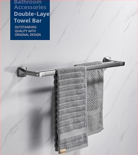 Fali törölközőtartó, 304 rozsdamentes acél, elektroplatált felület, Mu Ku, egyszerű stílus