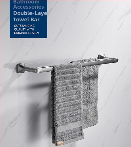 Fali törölközőtartó, 304 rozsdamentes acél, elektroplatált felület, Mu Ku, egyszerű stílus