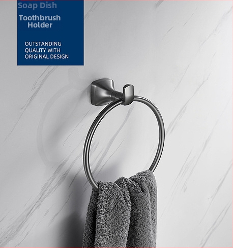 Fali törölközőtartó, 304 rozsdamentes acél, elektroplatált felület, Mu Ku, egyszerű stílus