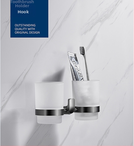 Fali törölközőtartó, 304 rozsdamentes acél, elektroplatált felület, Mu Ku, egyszerű stílus