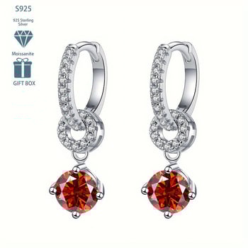 Moissanitne naušnice od srebra 925 s Pt950 premazom – ovalni geometrijski oblik, jednostavan ženski nakit