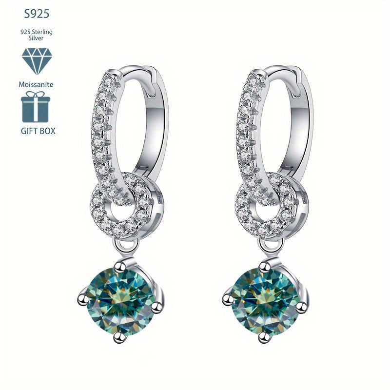 Moissanitne naušnice od srebra 925 s Pt950 premazom – ovalni geometrijski oblik, jednostavan ženski nakit