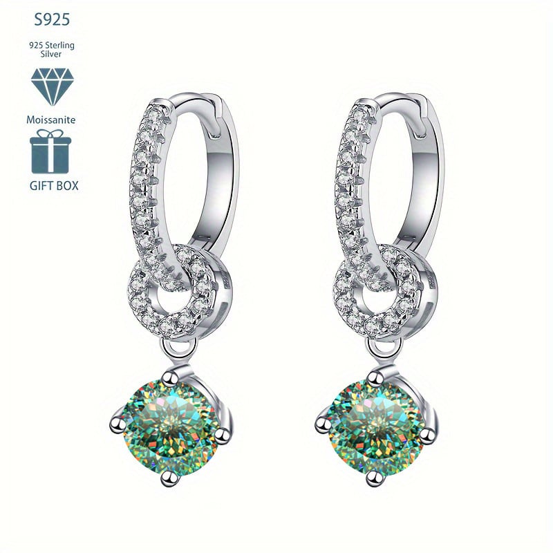 Moissanitne naušnice od srebra 925 s Pt950 premazom – ovalni geometrijski oblik, jednostavan ženski nakit