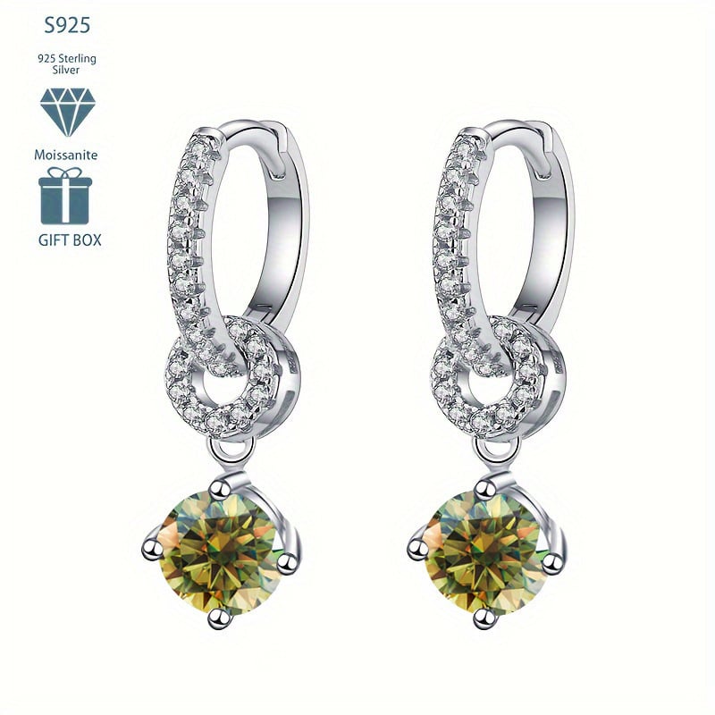 Moissanitne naušnice od srebra 925 s Pt950 premazom – ovalni geometrijski oblik, jednostavan ženski nakit