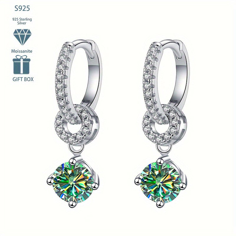 Moissanitne naušnice od srebra 925 s Pt950 premazom – ovalni geometrijski oblik, jednostavan ženski nakit