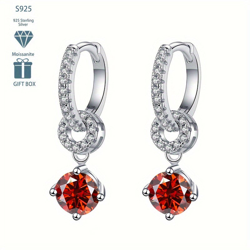 Moissanitne naušnice od srebra 925 s Pt950 premazom – ovalni geometrijski oblik, jednostavan ženski nakit