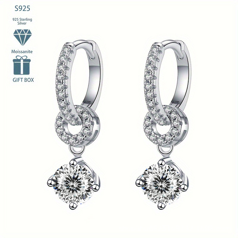 Moissanitne naušnice od srebra 925 s Pt950 premazom – ovalni geometrijski oblik, jednostavan ženski nakit