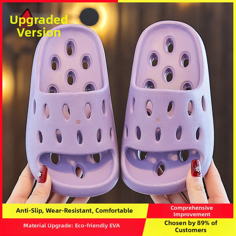 Gyerekek EVA fürdőpapucs – gyorsan száradó, csúszásmentes, szellőző üreges kialakítás, uniszex, szülő-gyerek papucs