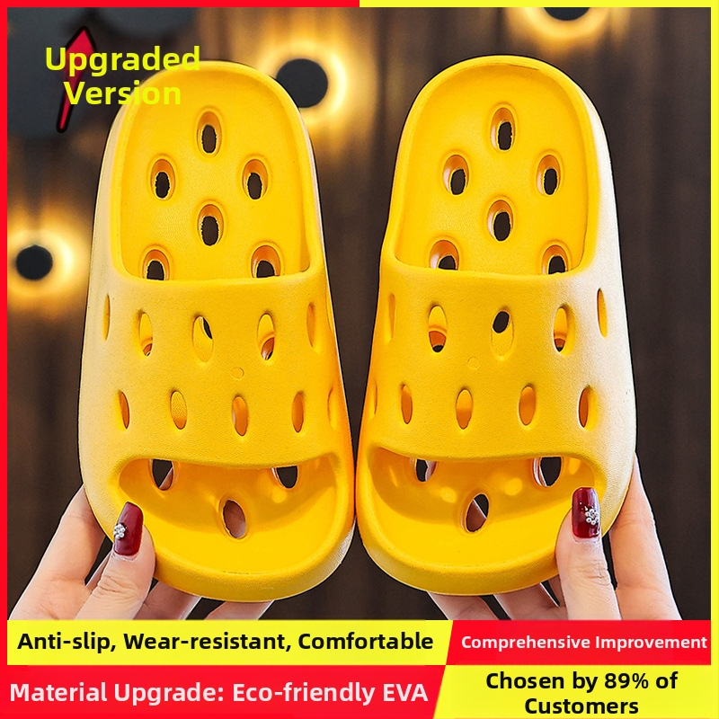 Gyerekek EVA fürdőpapucs – gyorsan száradó, csúszásmentes, szellőző üreges kialakítás, uniszex, szülő-gyerek papucs