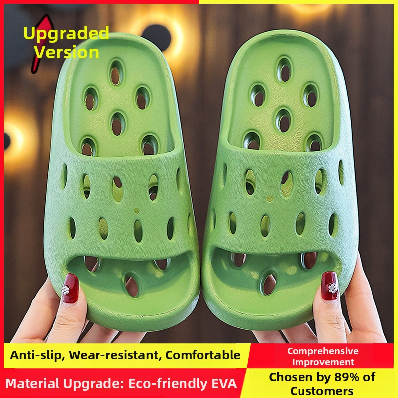 Gyerekek EVA fürdőpapucs – gyorsan száradó, csúszásmentes, szellőző üreges kialakítás, uniszex, szülő-gyerek papucs