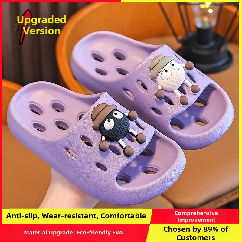 Gyerekek EVA fürdőpapucs – gyorsan száradó, csúszásmentes, szellőző üreges kialakítás, uniszex, szülő-gyerek papucs