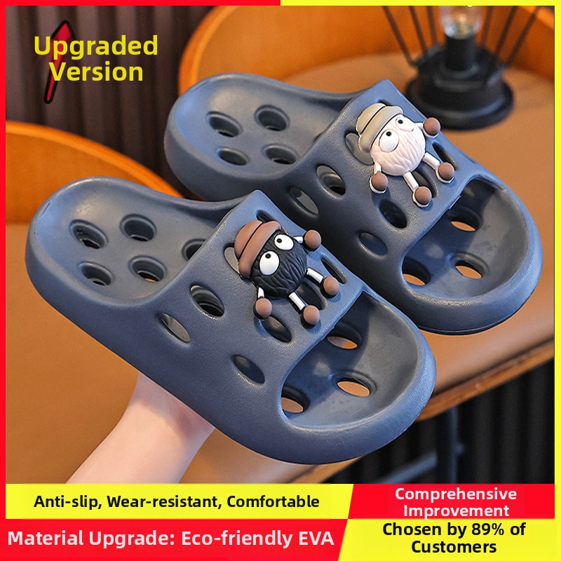 Gyerekek EVA fürdőpapucs – gyorsan száradó, csúszásmentes, szellőző üreges kialakítás, uniszex, szülő-gyerek papucs