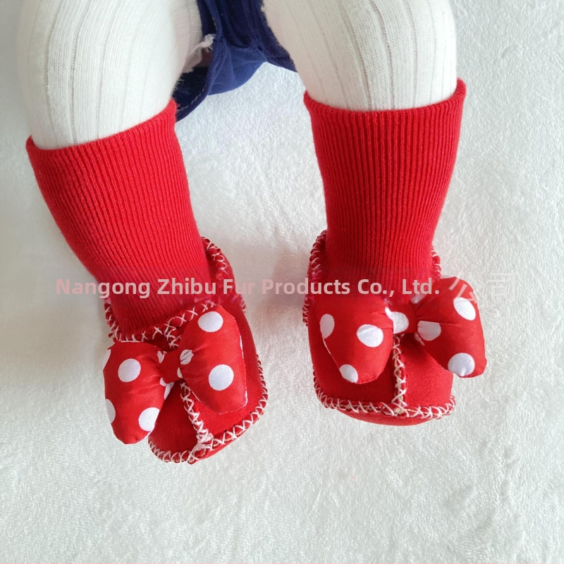 Χειμωνιάτικα παπούτσια μωρού με βελούδινο επάνω μέρος, επένδυση από τεχνητή γούνα, ραφή σόλας με το χέρι, σχέδιο καρτούν (Ηλικία 6–12 μηνών, αναπνεύσιμα, ζεστά)