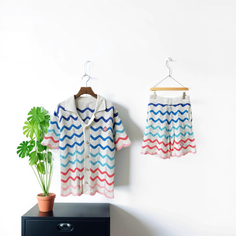 Pamut kötött kardigán galléros, laza szabás, rövid ujjú