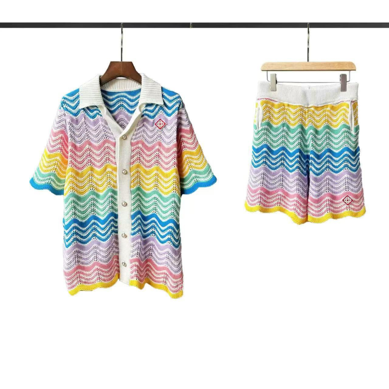 Pamut kötött kardigán galléros, laza szabás, rövid ujjú