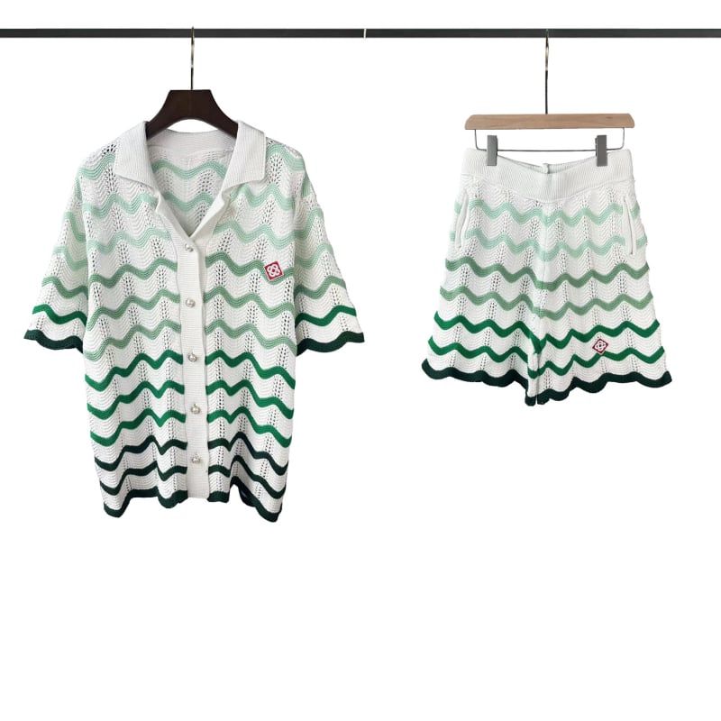 Pamut kötött kardigán galléros, laza szabás, rövid ujjú