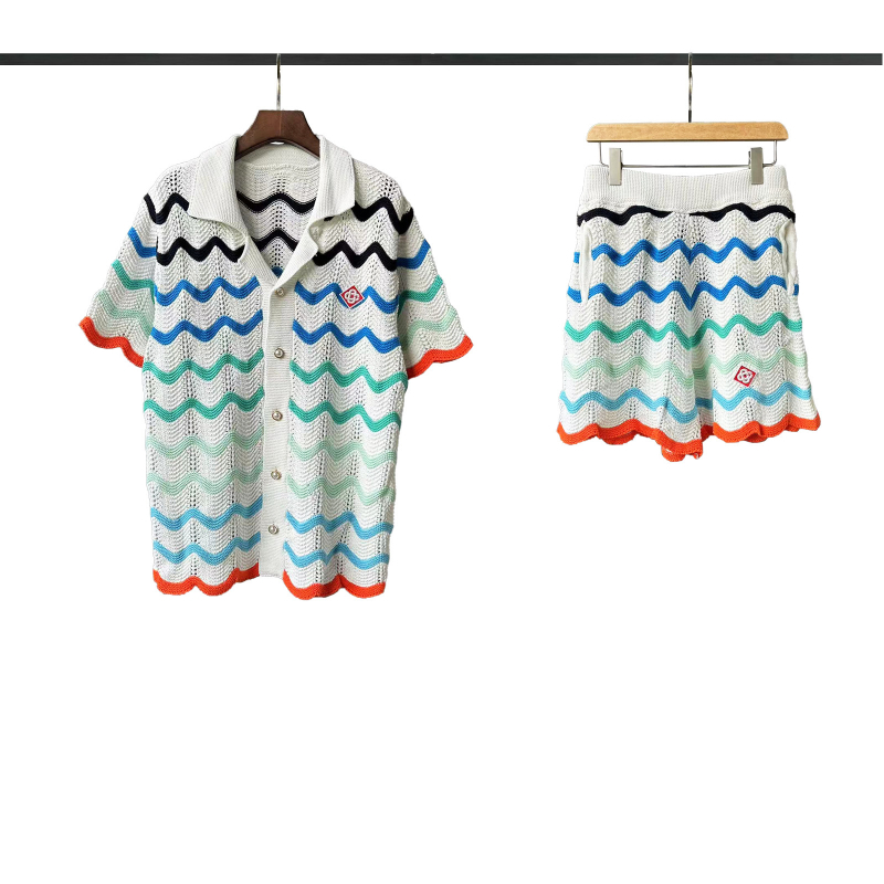 Pamut kötött kardigán galléros, laza szabás, rövid ujjú