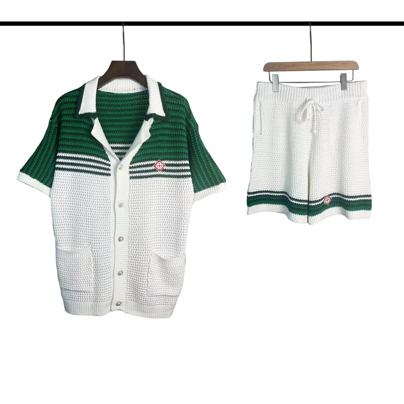 Pamut kötött kardigán galléros, laza szabás, rövid ujjú