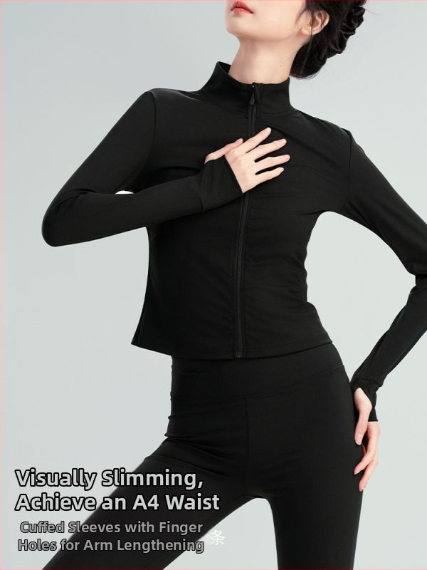 Set moderného tanečného oblečenia: dlhé rukávy top s vysokou elasticitou, baletná tréningová bunda a gymnastický leotard; pre zimné, jarné a jesenné sezóny; dospelé ženy; polyester/Nylon; podšívka Modal s 22% elastanom