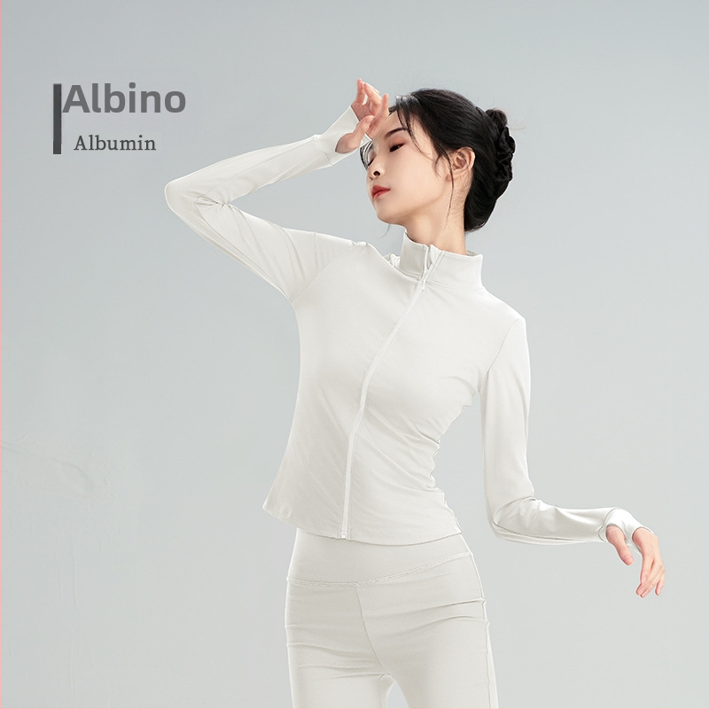 Modern táncruha készlet: hosszú ujjú, magas elasztikusságú felső, balett edzőkabát és tornász leotard; téli, tavaszi és őszi szezonokra; felnőtt női; poliészter/nylon anyag; bélés Modal 22% spandex