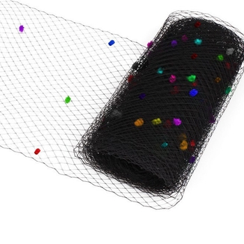 Voal de mireasă din plasă, model romb, stil studio DIY; Material: plasă; Stil: simplu, feminin; Potrivit pentru nuntă, zi de naștere, festival; Ambalare: ambalaj independent; Personalizare disponibilă.