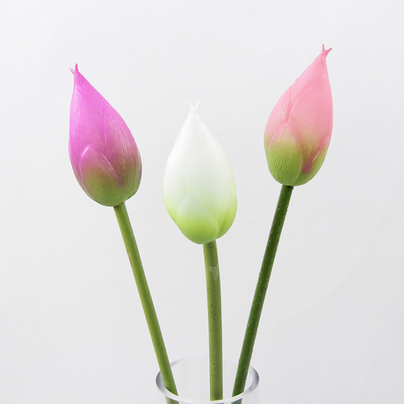 Floare de lotus artificială • PVC moale • imprimare 3D • varietate: lotus • Brand: Lotus Bud • Utilizări: nunți, exterior, recuzită pentru fotografie, decor acasă