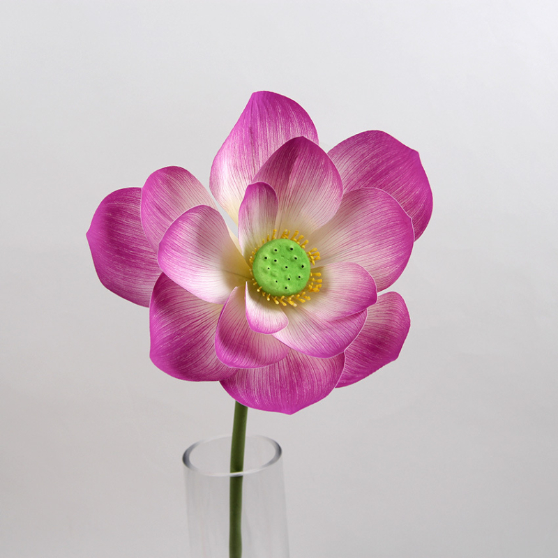 Floare de lotus artificială • PVC moale • imprimare 3D • varietate: lotus • Brand: Lotus Bud • Utilizări: nunți, exterior, recuzită pentru fotografie, decor acasă